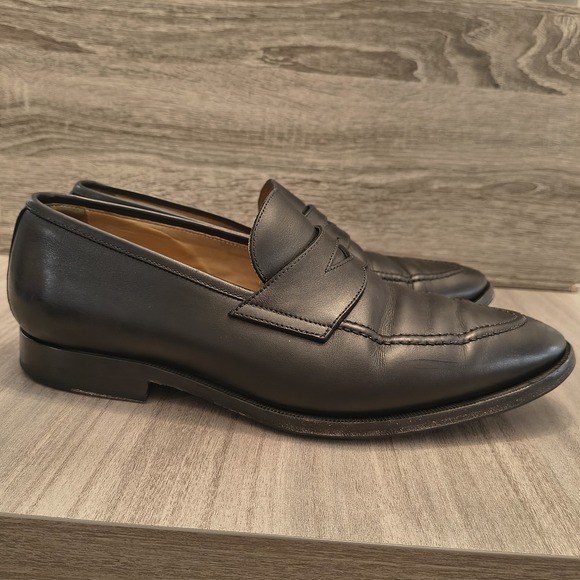 Mens Suitsupply Black Leather Penny Loafers Shoes Size‎ UK11 US12 EU45 main image 8